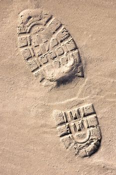 Shoeprint in the sand