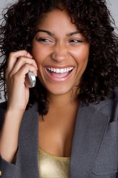 African american cell phone woman