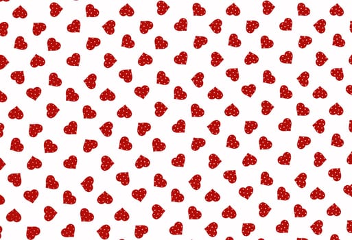 Many red hearts isolated on white background