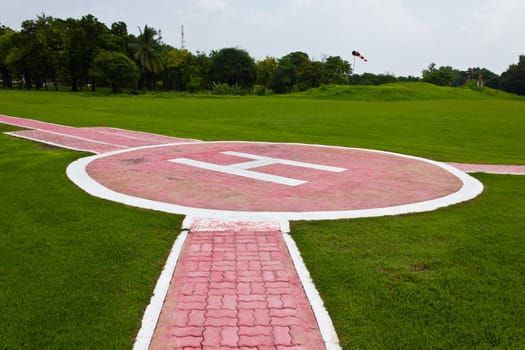 Heliport for helicopter  in lopburi of Thailand