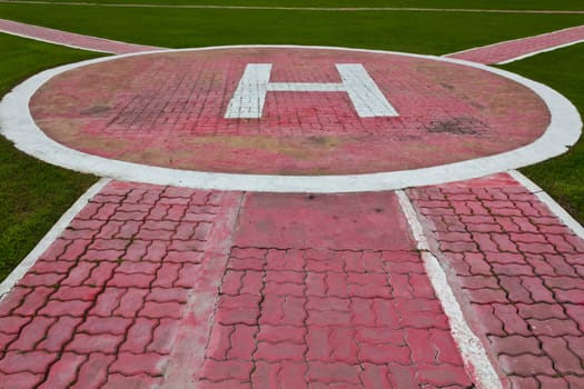 Heliport for helicopter  in lopburi of Thailand