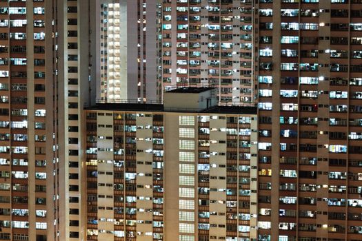 apartment building at night