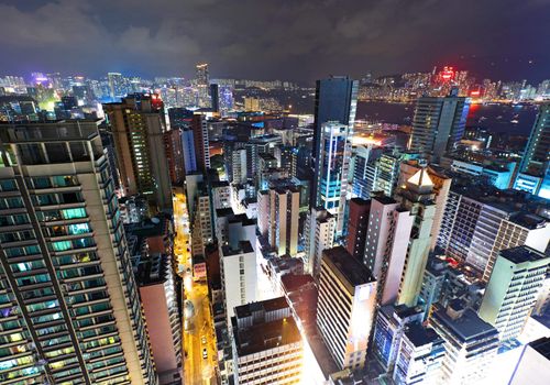 Hong Kong downtown at night