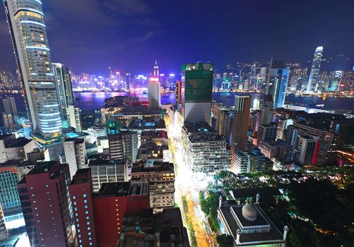 Hong Kong downtown at night