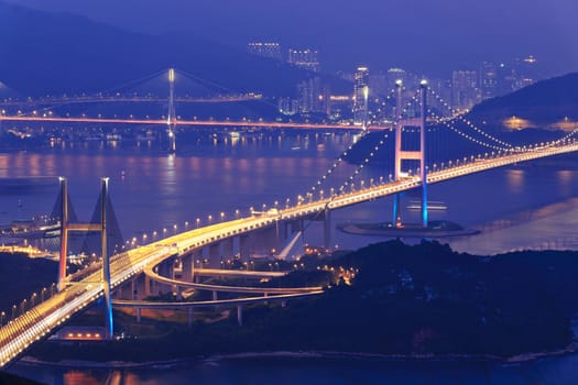 Tsing Ma Bridge in Hong Kong