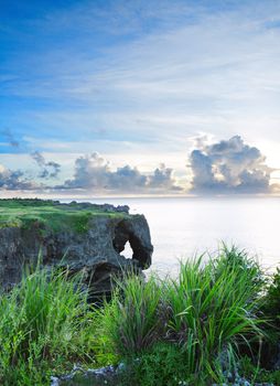 sunset on Manzamo , in Okinawa