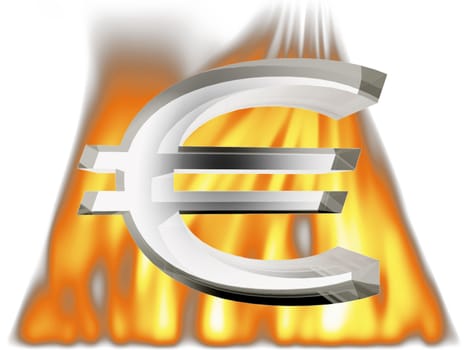 the euro symbol on fire