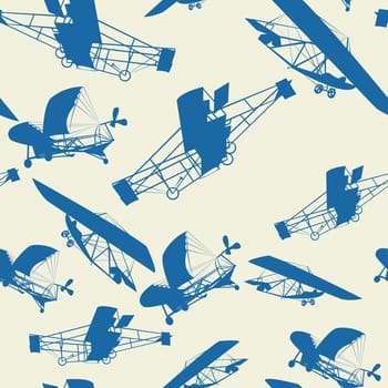 seamless vintage planes background, pattern