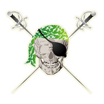 Window sticker with pirate skull