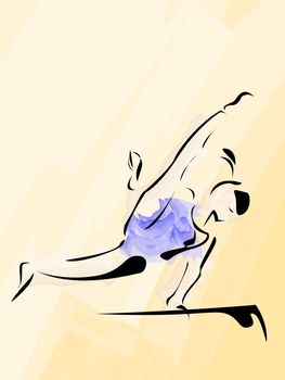 Stylized graphic with aerobic gymnastic exercise