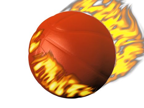 a basket ball sets fire