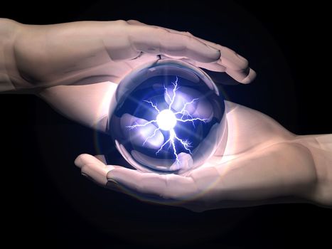 ball  of clairvoyance in the hands