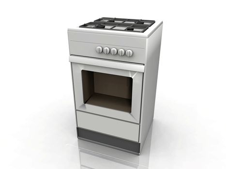 the stove on a white background