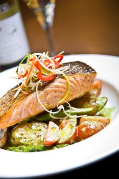 Seared Salmon with Pesto Potatoes