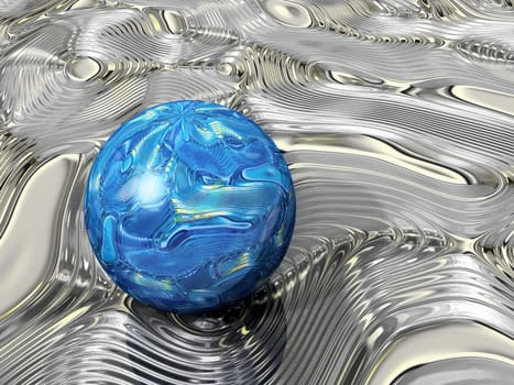 metallic  blue ball textured metal