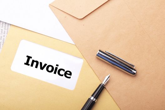 invoice mail concept with envelop showing business