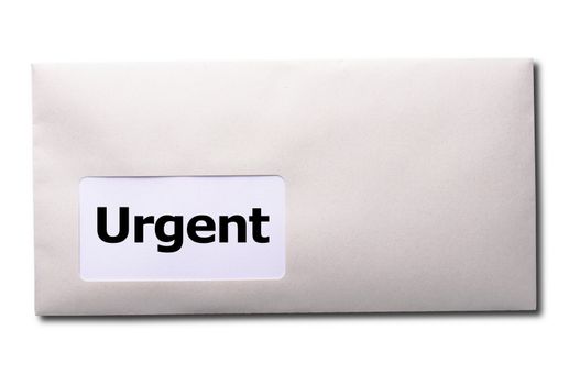 urgent delivery concept with envelope letter or mail and word