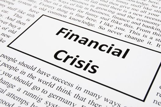 financial crisis concept with fake newspaper showing economic downturn