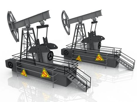 Oil  pumps on a white background