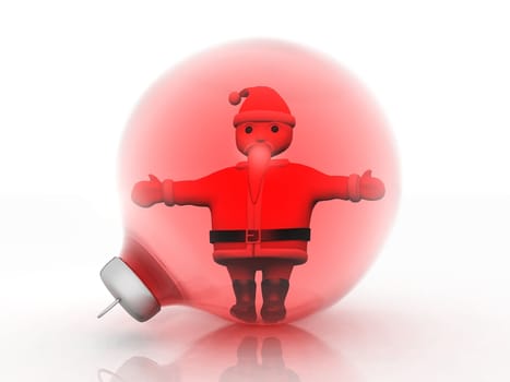 Santa Claus in a Christmas ball