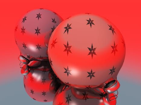 the balls of Christmas and reflections