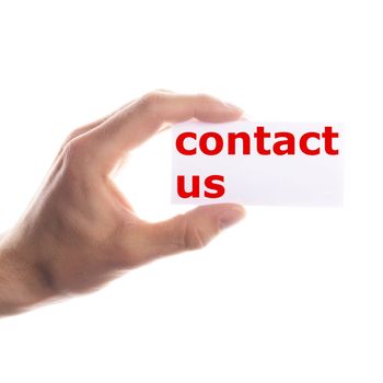 contact us or service concept with hand holding paper