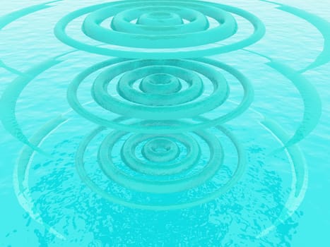 Ripples  on a blue background