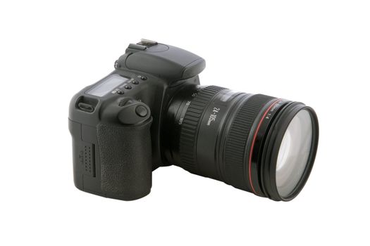 DSLR photo camera  isolated over white background