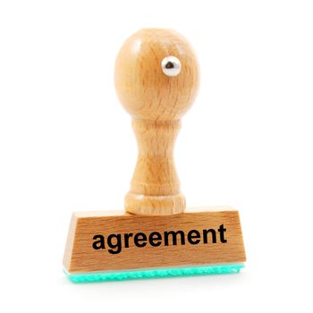 agreement or business deal concept with stamp in office