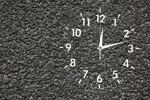 clock or watch on a wall with copyspace showing time concept