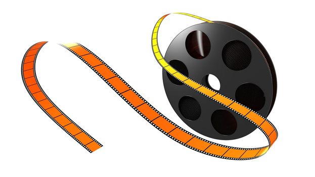 Illustration of a film roll opened isolated