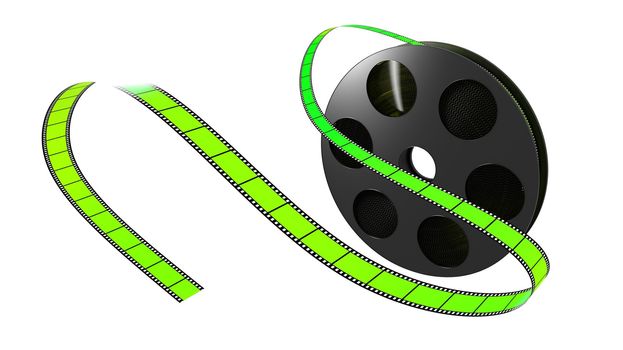 Illustration of a film roll opened isolated