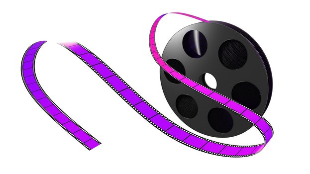 Illustration of a film roll opened isolated