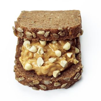 close up of peanut butter sandwich