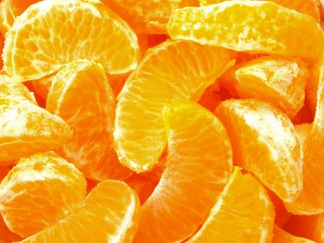 close up of tangerine slices