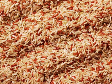 close up of a heap of unpolished rice
