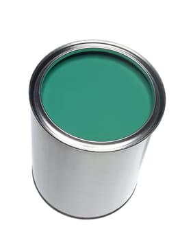 Green Paint can isolated on white background