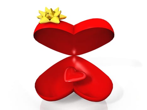 red heart in a gift box