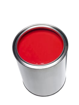 Red Paint can isolated on white background