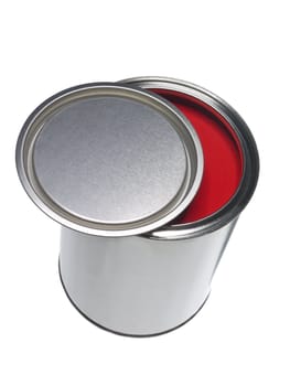 Red Paint can isolated on white background