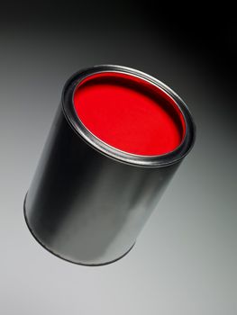 Red Paint can on toned background