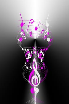 abstract background of colorful music notes