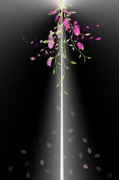 Beautiful abstract background of flowers and leaves