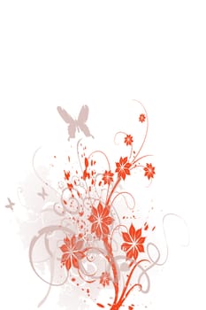Abstract grunge floral background