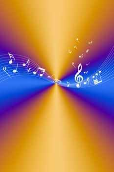 Beautiful abstract background of music notes