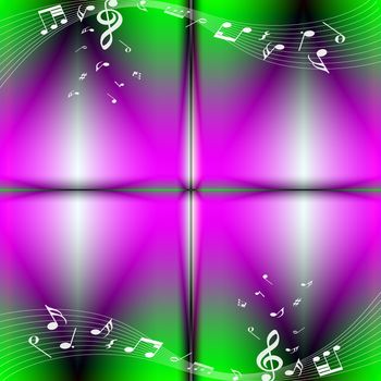 Abstract background of colorful music notes 
