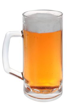 Pint of beer isolated on white background