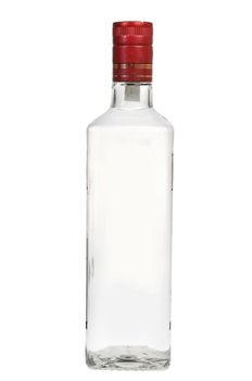 Bottle of vodka isolated on white background