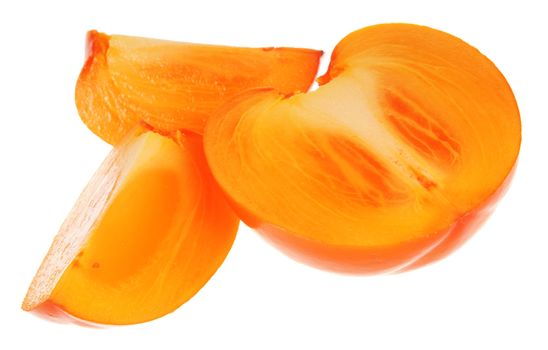 Persimmon fruit also known as khaki or sharon isolated on white background