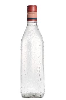 A bottle of vodka isolated on white background